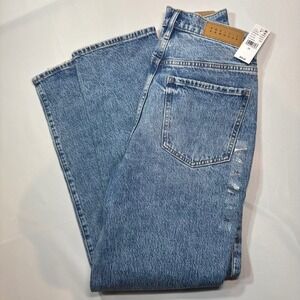 NWT PacSun Stretch Dad Jean Claudia Blue Wash Denim Jeans 26 Button Up Casual